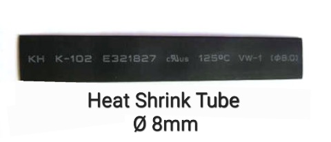 Heat Shrink Tube ø8mm 100m/roll Black